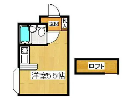 ベルピア菅野(ワンルーム/2階)の間取り写真