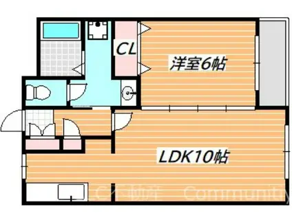 M.HIGH CREST(1LDK/2階)の間取り写真