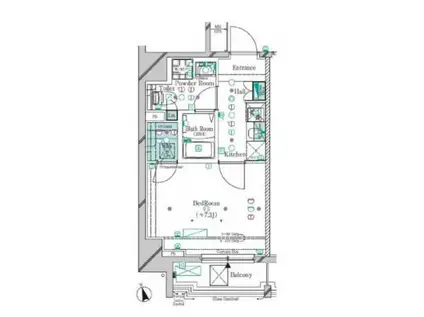 ガリシア大塚駅前(1K/5階)の間取り写真