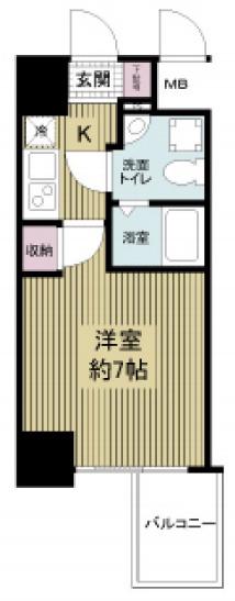 APRILE南森町(1K/9階)の間取り写真