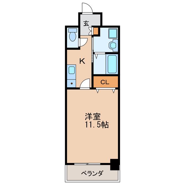 TQレジデンス名古屋錦(1K/9階)の間取り写真