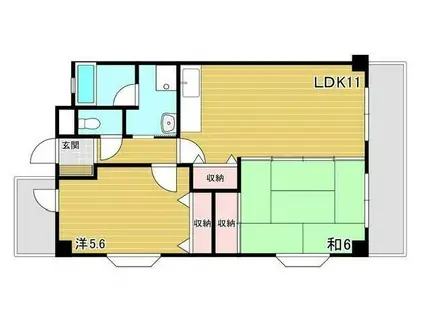 パシフィックたつの(2LDK/3階)の間取り写真