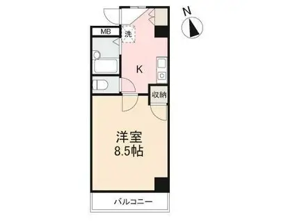 サンハウス栗林(1K/1階)の間取り写真