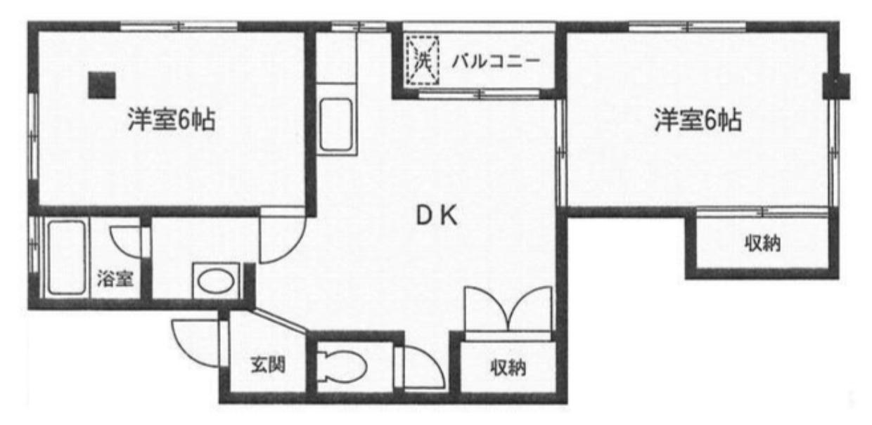 リーフビル(2DK/4階)の間取り写真