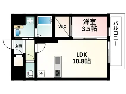 ALIVIS三国本町(1LDK/2階)の間取り写真
