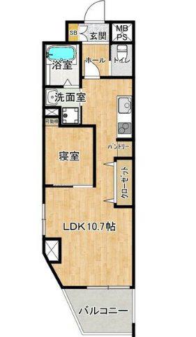 フェリス浄心(1LDK/8階)の間取り写真