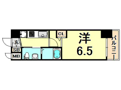 エステムコート三宮イーストⅢラヴィッサ(1K/3階)の間取り写真