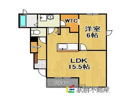 メゾンド道(1LDK/1階)の間取り写真