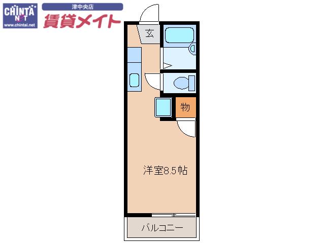 コリーヌハヤシ(ワンルーム/2階)の間取り写真