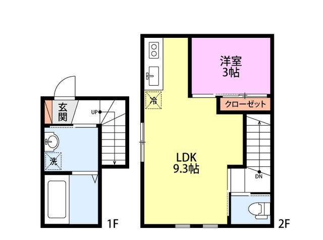 COURT HIVER.II(1LDK/2階)の間取り写真