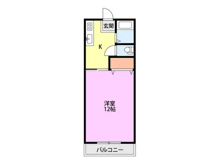 ARK HILL(1K/2階)の間取り写真