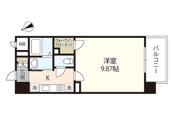 第18友建ビル(1K/3階)の間取り写真