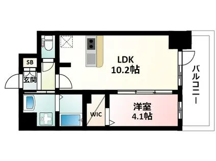 S-RESIDENCE東三国AMANTE(1LDK/5階)の間取り写真