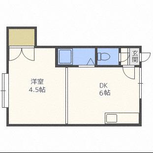 ビリーブ麻生(1DK/3階)の間取り写真