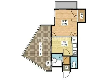 アーバンヒルズ長崎(1DK/4階)の間取り写真