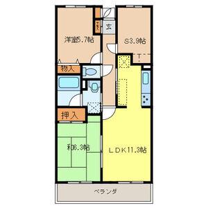 スターコート北浦和(2SLDK/5階)の間取り写真