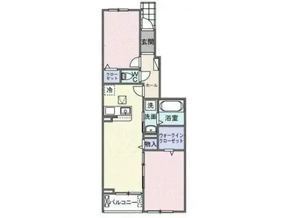 ボヌール イコウ(2LDK/1階)の間取り写真