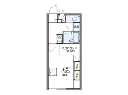 レオパレスひまわり(1K/2階)の間取り写真