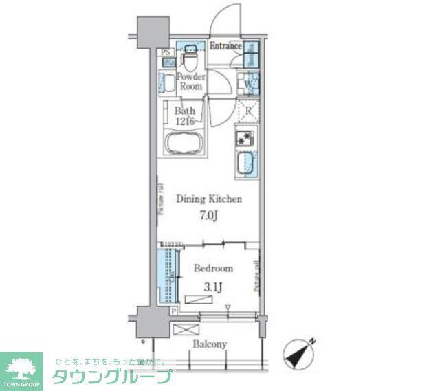 パークアクシス押上テラス(1DK/3階)の間取り写真