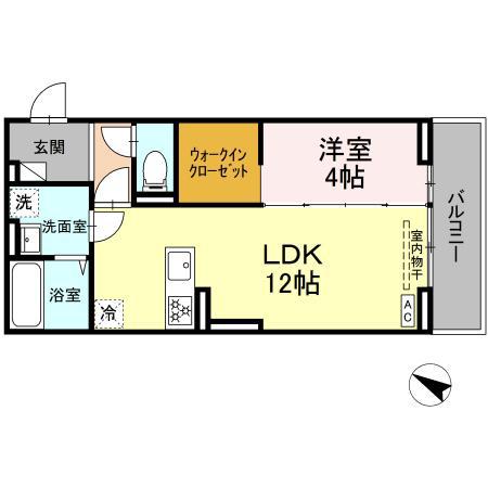 ミョー・インペリアル(1LDK/3階)の間取り写真