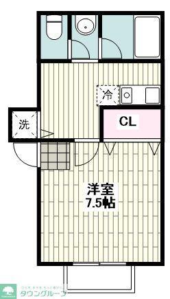 FLAT-K(1K/1階)の間取り写真