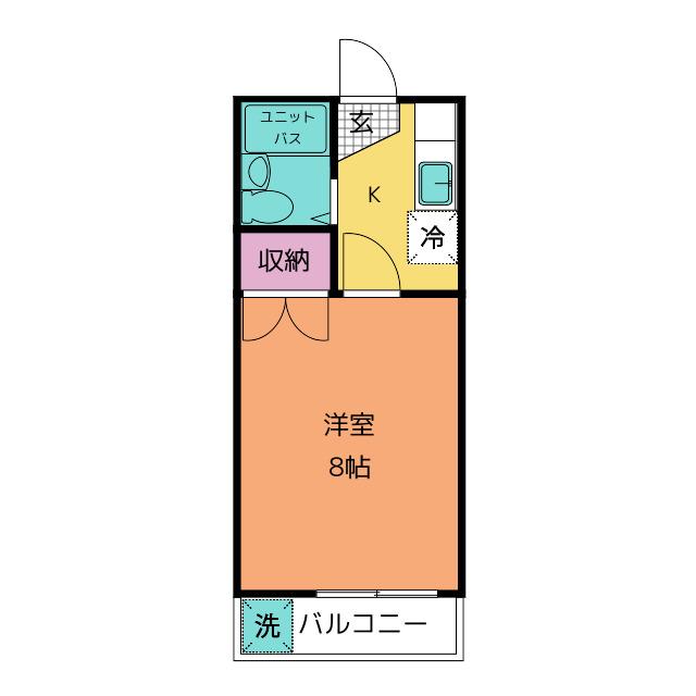 ティーダ(1K/1階)の間取り写真
