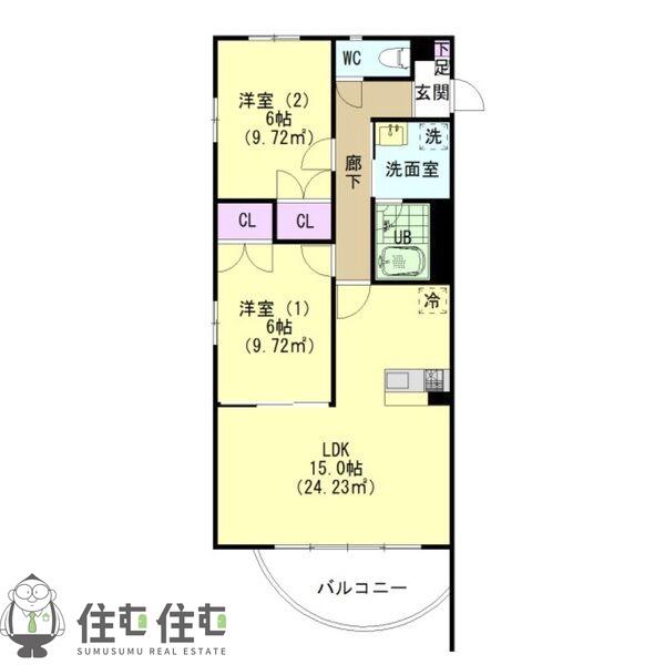 PRIMERA MT(2LDK/4階)の間取り写真