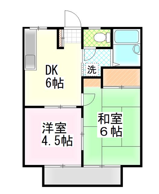 エステートピア鈴木(2DK/2階)の間取り写真