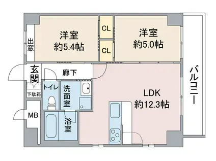 VANCOUVER1118大曽根(2LDK/10階)の間取り写真