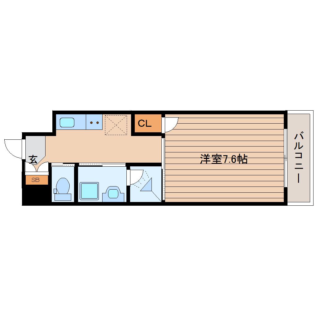 MIRAIZU RESIDENTIAL SENDAI II(1K/6階)の間取り写真