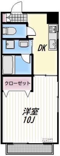 FLAT山王(1DK/1階)の間取り写真