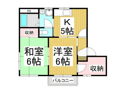 ディアス・中田B(2K/2階)の間取り写真