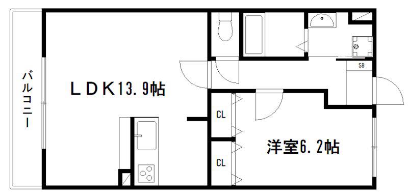 ニックレジデンス京都(1LDK/4階)の間取り写真