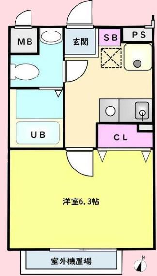 MAISON DE 風雅(1K/2階)の間取り写真