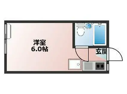 ハイム中井(ワンルーム/2階)の間取り写真