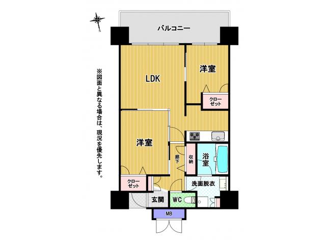 CPタワー(2LDK/12階)の間取り写真