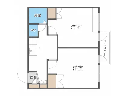 エスパシオ澄川(2K/5階)の間取り写真