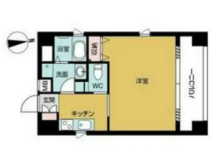 FLAT INN UESHIO(1K/3階)の間取り写真