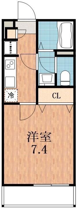 リブリ西今川(1K/2階)の間取り写真