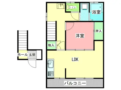 MAISON KIKUSUI(1LDK/2階)の間取り写真