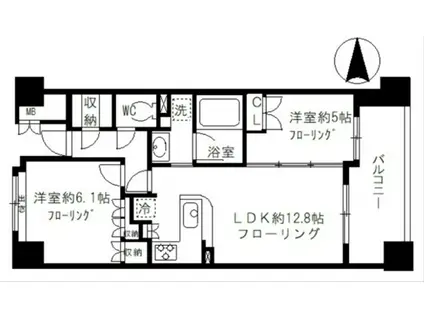 シャリエ錦糸町石原(2LDK/9階)の間取り写真