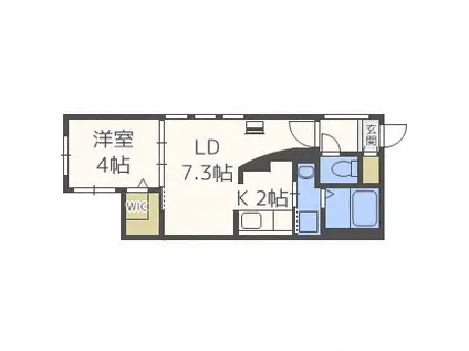 HUGA PREMIUM SUITE(1LDK/3階)の間取り写真