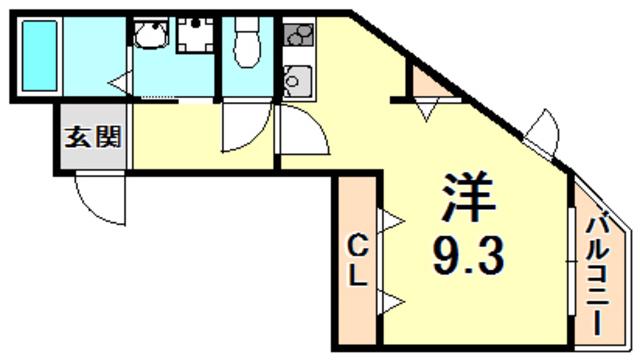 ダイワール甲東園(ワンルーム/2階)の間取り写真