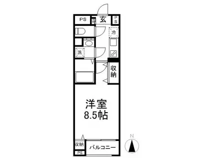 ミラコスタ高円寺(1K/5階)の間取り写真