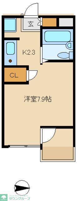 北町マンションKー1(1K/1階)の間取り写真