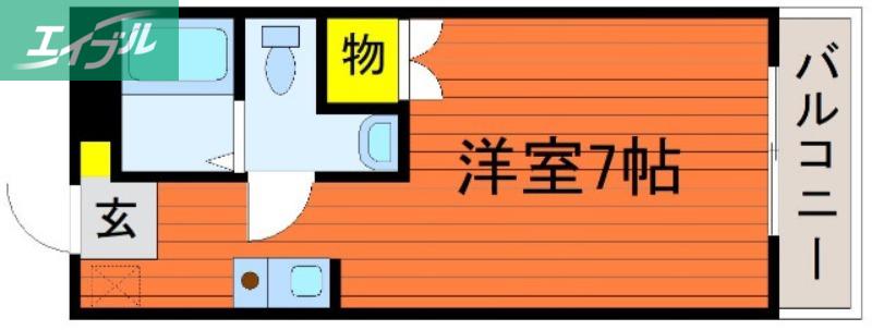 ソレイユアイワ(1K/4階)の間取り写真