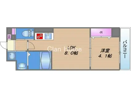 MV.IMP大阪今里(1LDK/6階)の間取り写真