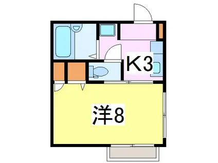 ロイヤルガーデンV(1K/1階)の間取り写真