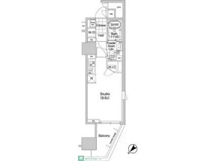 コンフォリア蒲田(ワンルーム/14階)の間取り写真