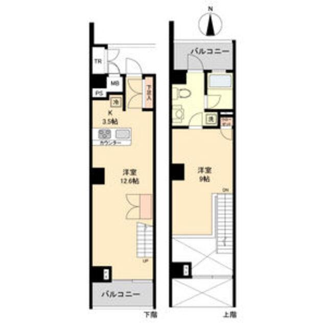 スクエア名駅南(1LDK/9階)の間取り写真
